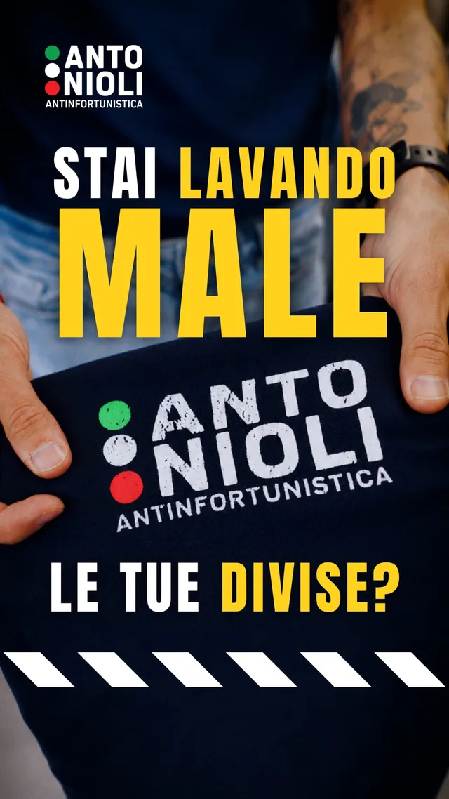 Contenuto social Antonioli "Stai lavando male le tue divise?" su maglia del brand