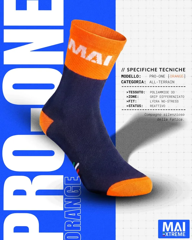 Scheda prodotto del calzino MAI Extreme Pro-One Orange con specifiche tecniche